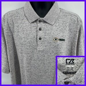 Green Bay Packers Men's XXL Cutter & Buck Short Sleeve Green & Grey Polo Shirt